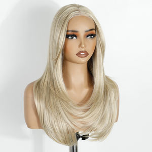 Perruque synthétique Latisha, résistante à la chaleur, blonde, sans colle, avec dentelle <span class=keywords><strong>frontale</strong></span> HD, perruques synthétiques à dentelle <span class=keywords><strong>frontale</strong></span> - Product Image 4