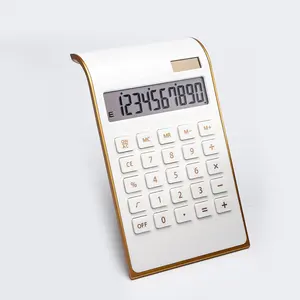 10 Digits Solar Battery Basic Office Calculator, Dual Power Desktop Calculator with Large LCD Display