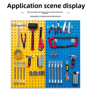 Modern Eco-Friendly Metal <strong>Pegboard</strong> <strong>Display</strong> Rack Square Hole <strong>for</strong> Kitchen Wall Hanging Hardware Tool Storage Includes Tool <strong>Hook</strong> - Product Image 3