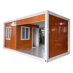 Recipiente pré-fabricado para edifícios, recipiente de armazenamento para hotel, recipiente plano de 20 pés, cabine de madeira pré-fabricada para casa, cabine de madeira de 20 pés