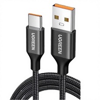 Câble tressé USB 2.0 de 100W USB-A vers Type-C pour charge rapide 6A pour téléphones mobiles