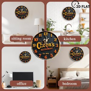 Round Wooden Wall <b>Clock</b> 25x25Cm <b>Silent</b> Movement For Bedroom Living Room Home Decor - Product Image 4