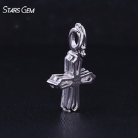 Pendentif Croix Hip Hop Vintage Starsgem, Diamant de laboratoire 1,5 ct D VS, Or massif 10K plaqué rhodium, Hexagonal, pour Mariage et Fête
