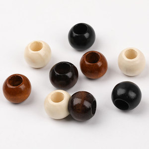 Wood Beads 20mm Round Large Hole For Bracelet Making DIY Craft Jewelry Making Accessories Colored Loose Beads - Product Image 3