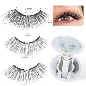 Vente en gros de faux cils magnétiques naturels doux réutilisables à étiquette privée, extensions de cils magnétiques 3D avec applicateur - Product Image 2