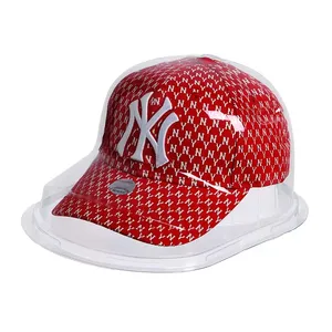 Atacado Personalizado Plástico Limpar Clamshell Blister Snapcap Embalagem Titular Transparente Display PET PVC Baseball Caps Boxes