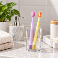 Brosse à dents manuelle pour adultes de haute qualité, écologique, avec poils en PBT, prise en main confortable, pour une utilisation en salle de bain