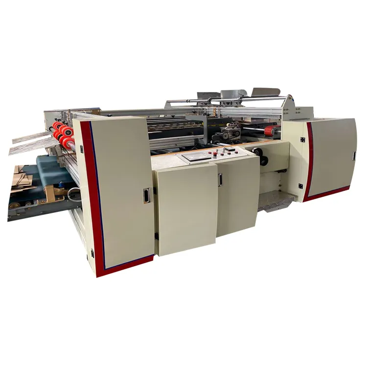 2 pieces folder gluer machine/semi-auto corrugated box making carton gluing machine for sale