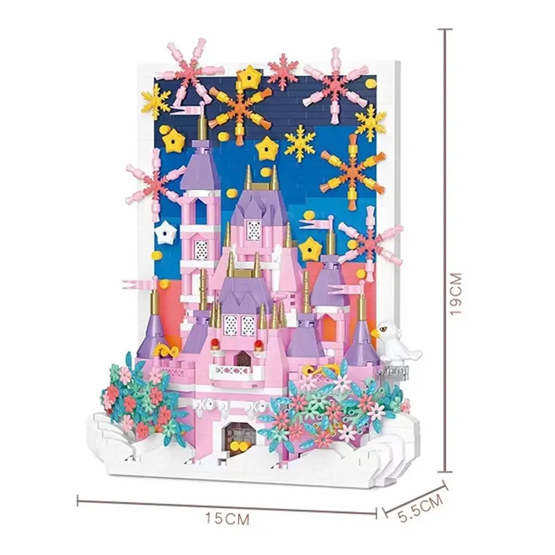 YG Mini Blocos Mundo Arquitetura Castelo Rosa 3D DIY Decoração Bens Potala Palácio Taj Mahal para Menina Brinquedo Crianças Presente