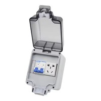 Boîtier de jonction extérieur carré en aluminium gris IP66 étanche à la poussière, avec interrupteur et prise simple, couvercle de prise GB