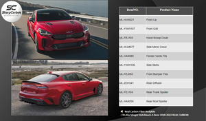 Kit de Carrocería de Fibra de Carbono Real Personalizado de Fábrica para <span class=keywords><strong>KIA</strong></span> <span class=keywords><strong>Stinger</strong></span> 2018-2022 - Product Image 6