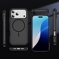 Nouvelle coque de téléphone magnétique sans fil noire SJ en TPU+PC pour 17/16/15/14 Pro Max, antidérapante, finition mate givrée, antichoc