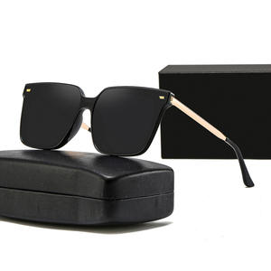 แว่นกันแดดผู้หญิงสไตล์ GM รุ่นใหม่ กรอบพลาสติกสีดำ โลหะ ป้องกันรังสียูวี 400 ประเภท 3 สำหรับใบหน้าขนาดใหญ่ - Product Image 3