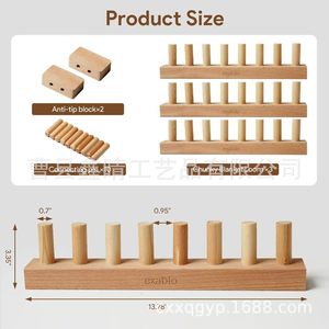 Machine à tricoter en bois pour couvertures, tricotage plat avec aide pour le fil, facile à utiliser, méthode simple, en bois - Product Image 4