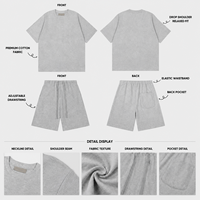 Ensemble court tricoté 100 % coton pour homme, grande taille, avec logo personnalisé, écoresponsable, léger, uni, idéal pour l'été