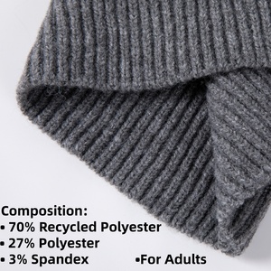 <span class=keywords><strong>Cagoule</strong></span> unisexe pour <span class=keywords><strong>femme</strong></span>, bonnet d'hiver tendance avec élastique réglable, couleur unie, en tricot, tissu courant - Product Image 5