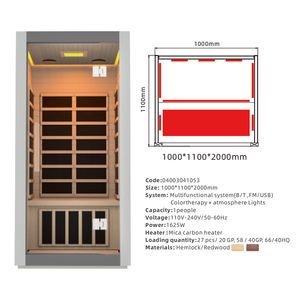 <span class=keywords><strong>Sauna</strong></span> infrarroja lejana interior de madera de diseño moderno para 1 persona con vapor seco y panel de control de computadora ¡ahora a la venta! - Product Image 5