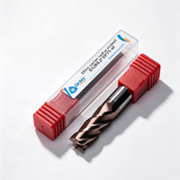 Fraise à bout arrondi en carbure monobloc à 4 cannelures R0.2 pour usinage CNC, pour l'ébavurage et la semi-finition de l'acier moulé