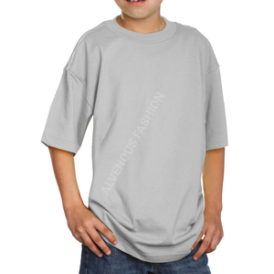 Camiseta personalizada de calidad de exportación altamente recomendada para niños, camiseta de gran tamaño de algodón liso con hombros caídos y manga corta con cuello redondo para niños - Product Image 5