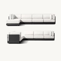Grand canapé de jardin de luxe moderne en aluminium en forme de U canapé modulaire sectionnel pour hôtel villa pont yacht 5 étoiles