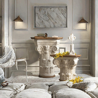 Table console en bois de style européen antique rustique, base sculptée, écologique, durable, pour salon, hôtel, appartement, chambre à coucher