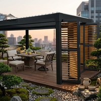 Pergola extérieure en alliage d'aluminium avec revêtement en poudre personnalisé, design de style chinois - Abri de jardin moderne