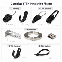 Kit d'accessoires fibre optique FTTH OEM : Fournisseur de colliers d'ancrage, colliers de suspension et raccords pour câbles de descente