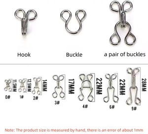 Nhà Máy Bán buôn tùy chỉnh kim loại áo ngực móc và mắt đóng cửa bông váy móc và mắt cho quần áo phụ kiện - Product Image 5