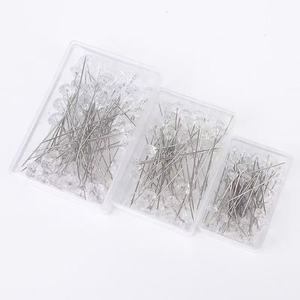 Lot de 100 épingles en métal transparent en cristal de diamant, en acier inoxydable de luxe, faites à la main, vente en gros, fleuriste <span class=keywords><strong>Hui</strong></span> <span class=keywords><strong>Huang</strong></span> - Product Image 6
