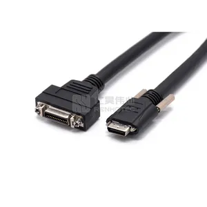 Black Screw-On SDR Plug 26pin to Male MDR Camera Link Cable