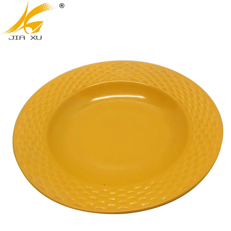 China supplier Bamboo rim melamine deep round plate table ware wholesale