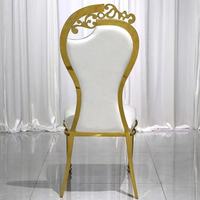 Meubles de décoration de mariage royal pieds de gourde chaise de salle à manger de mariage en acier inoxydable pour la fête d'anniversaire de spectacle d'événement
