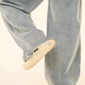 Nouveau style – Jean droit délavé coupe oversize décontracté taille haute 100 % coton pour femme - Product Image 5