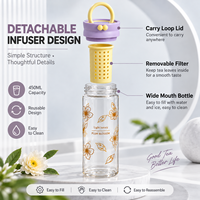 Bouteille d'eau avec infuseur à thé de 450 ml, filtre amovible et boucle de transport pour infusions de thé froid et de fruits – Vente en gros