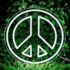 Panneau lumineux LED « Peace » à intensité variable, décoration murale <span class=keywords><strong>hippie</strong></span> pour salle de jeux, bar, cave d'homme, 14,00 x 13,27 pouces, décoration murale - Product Image 3