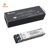 Convertisseur de média SFP Hereta Mini Gigabit PoE/Type-C alimenté par fibre optique 1 fibre/1 Ethernet RJ45 pour la sécurité des réseaux optiques