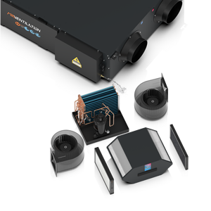 Thermostat Wifi LCD MVHR, déshumidificateur d'air, sécheur d'air 33L par jour avec ventilateur à récupération <span class=keywords><strong>de</strong></span> chaleur HRV, unité 2 en 1 - Product Image 6