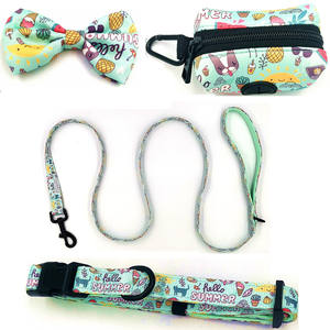 Großhandel Custom Print Haustier halsband Sublimation Personal isierte Neopren Luxus verstellbare weiche Hunde halsbänder und Leine - Product Image 4