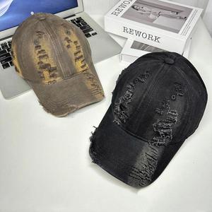 2024 Spring Summer New Arrival Vintage Worn Faded Cotton Distressed Unisex Sports Hat <b>Women</b> Men Fashion Baseball <b>Cap</b> - Product Image 6