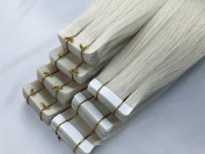 Recarga de color claro alineada con cutícula sin costuras inyectada al por mayor para cinta fina rusa en extensiones de cabello humano virgen ruso - Product Image 3