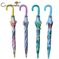 Parapluie droit YS-6016 pour enfants, motif dinosaure mignon, nouveau design avec sifflet, poignée assortie, commande semi-automatique