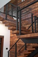 Ventes directes d'usine Design moderne Mono Stringer escalier intérieur bois Amérique chêne boîte en bois bande de roulement escalier droit personnalisé