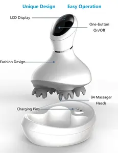 Masajeador de cuerpo de cuero cabelludo de silicona impermeable de mano recargable