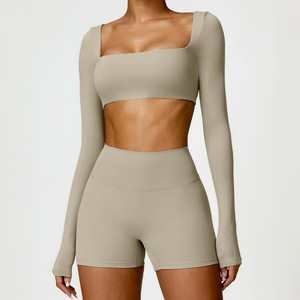 Conjunto Deportivo de Alta Calidad en Oferta, Leggings de Cintura Alta, Traje de Manga Larga para Entrenamiento, Ropa Deportiva para Gimnasio, Ropa de Fitness para Mujer, Conjunto de Yoga - Product Image 3