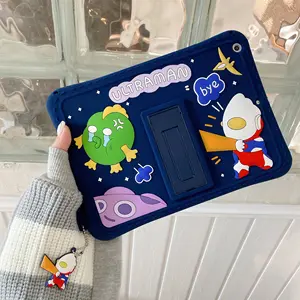 Funda de silicona de dibujos animados azul soporte Ultraman niños a prueba de golpes para tableta para iPad funda mini 1 / 2 / 3 7,9 pulgadas funda para niños