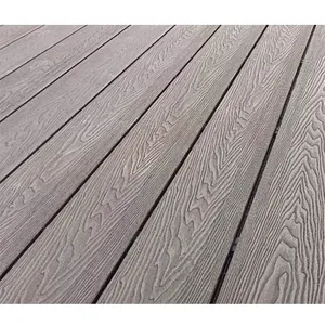 3d木质纹理定制装饰设计实木塑料户外wpc复合铺面地板价格