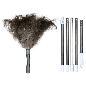 Plumeau rétractable personnalisé en bois avec manche en plumes d'autruche, de poulet et de dinde naturelles pour le nettoyage des ventilateurs de plafond et l'élimination de la poussière - Product Image 2