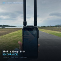 Localisateur UAV portable à détection RF passive |   100 MHz-6,2 GHz |   IP67 |   Portée de 1,5 à 2 km / 2 à 3 km |   SIM/WiFi |   Suivi multi-cibles |   DJI