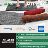 Benyi tapis tapis de bain 100% Polyester microfibre corail polaire en relief absorbant tapis de salle de bain mousse à mémoire tapis de bain unique maison