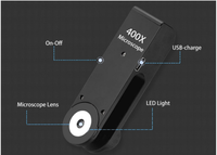 Microscope pour téléphone portable, à Clip universel, 38 — 400X, avec éclairage LED pour les insectes, la peau, nouveau